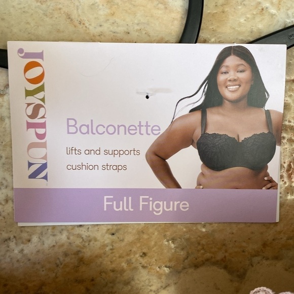 NWT JOYSPUN Underwire Balconette Bra lace overlay light padding 44DD - Picture 2 of 6